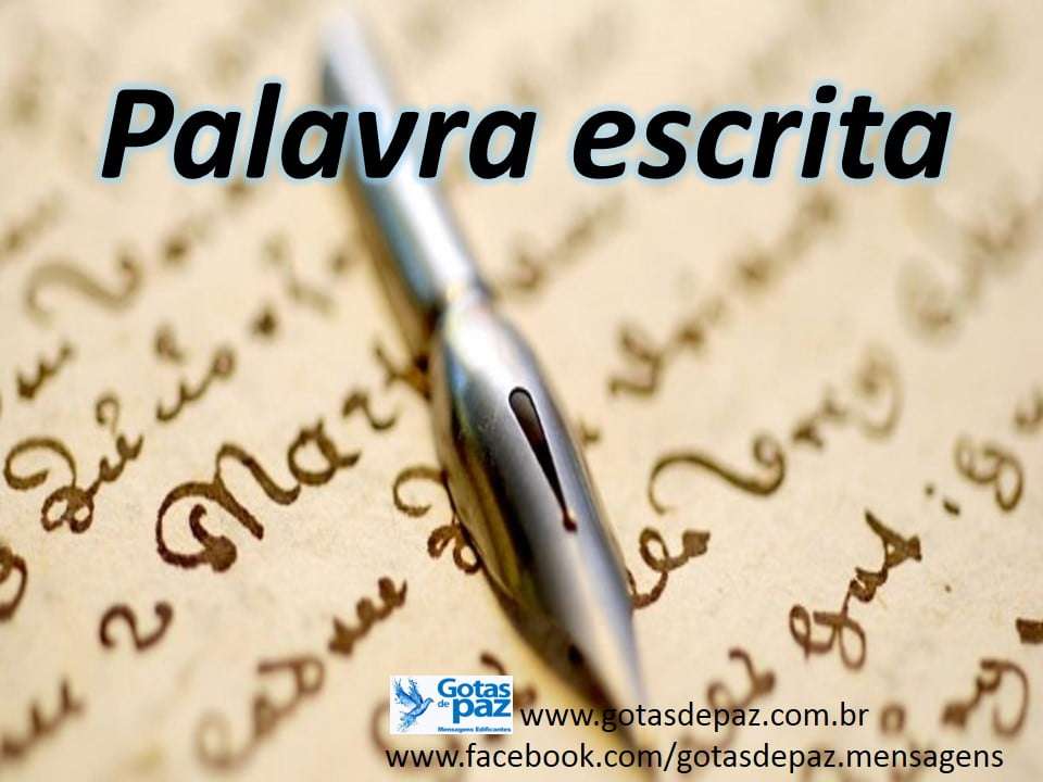 Palavra escrita - Gotas de PazGotas de Paz